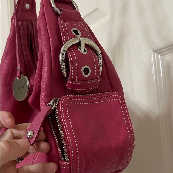 Franco Sarto Pink Hobo Bag Silver Hardware Hang Tag Secret Pockets Medium sized - Picture 5 of 14